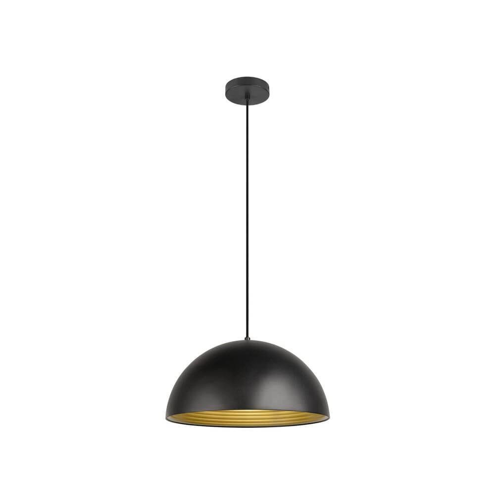 Design pendant lamp Forchini M 40 black with gold Ø 40cm