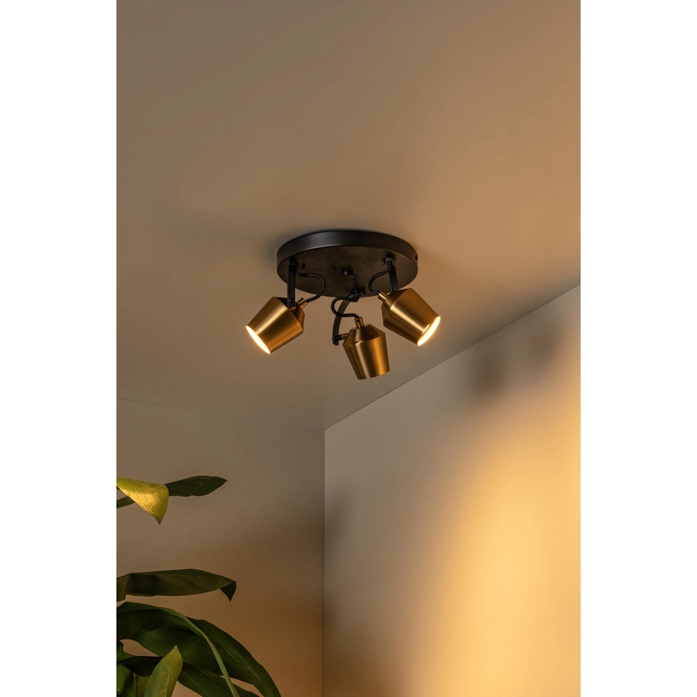3-light ceiling lamp Emile black with gold Lucide 5411212510099