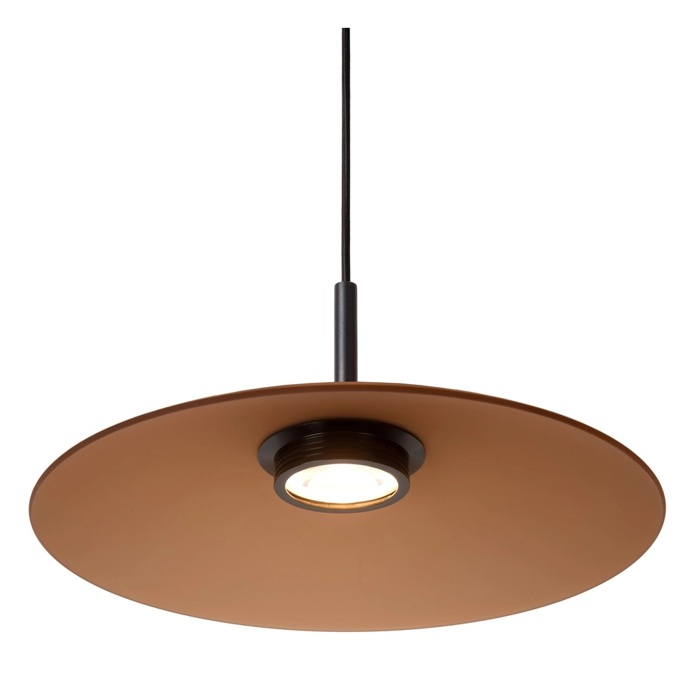 Sleek pendant lamp Menga Ø 40cm amber glass Premium by Lucide 5411212251190