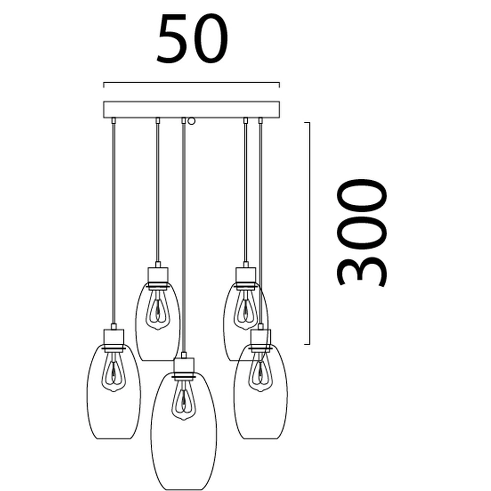 Vide pendant lamp Olive with 5 glasses - sand - Ø50cm Masterlight 8718121394169