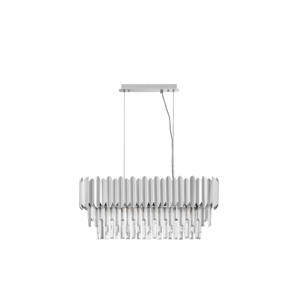 Pendant lamp Magnolia elongated chrome and crystal Lyora 5212017434975