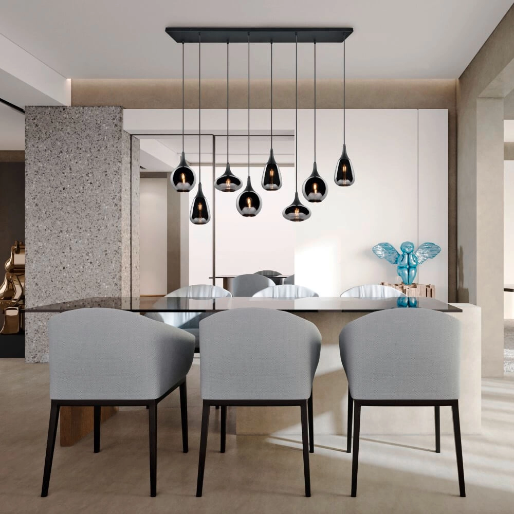 8-light hanging lamp Lumina with smoke glass Trio 4017807542301