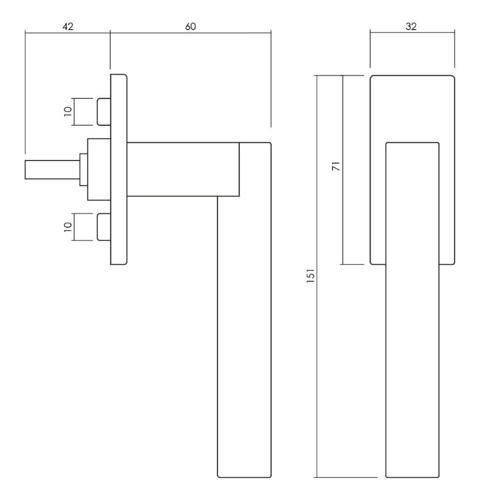 Design window handle Euclide Q chromium Olivari 8714186479698