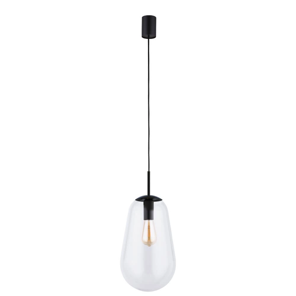 Ø 22cm hanging lamp Pear Medium black with clear glass Lyora 5903139779890