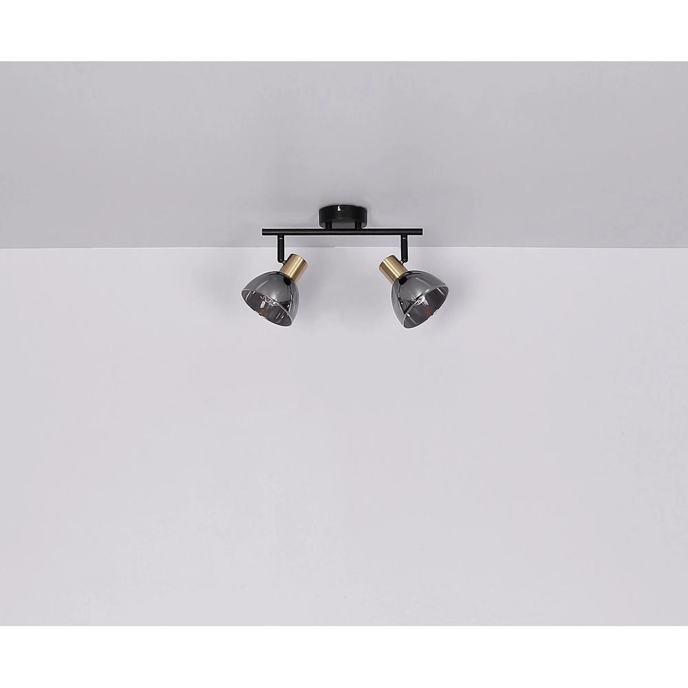 Design ceiling lamp Jay 2-light black with smoke Globo 9007371396399