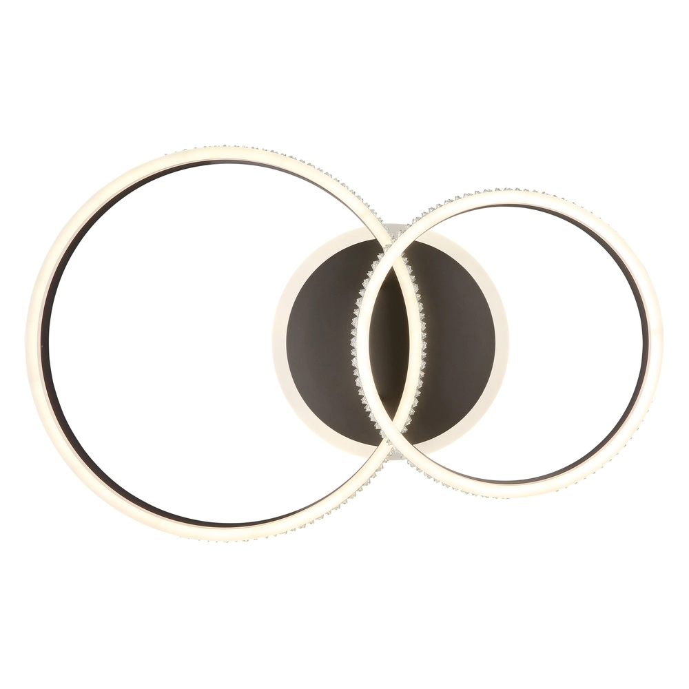 Design ceiling lamp Grouni 2 rings titanium brushed Globo 9007371452002