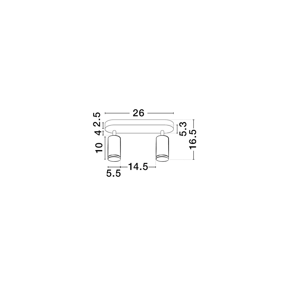Surface-mounted spot Mao 2-light white Lyora 5212017475282