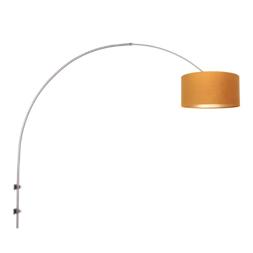 Wall arc lamp Sparkled Stainless steel with gold
