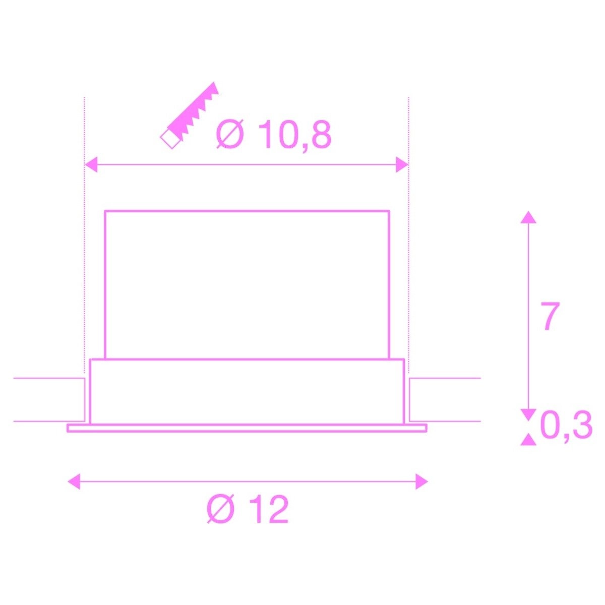 LED recessed spot Oculus 10.5w - 12cm black SLV 4024163248181