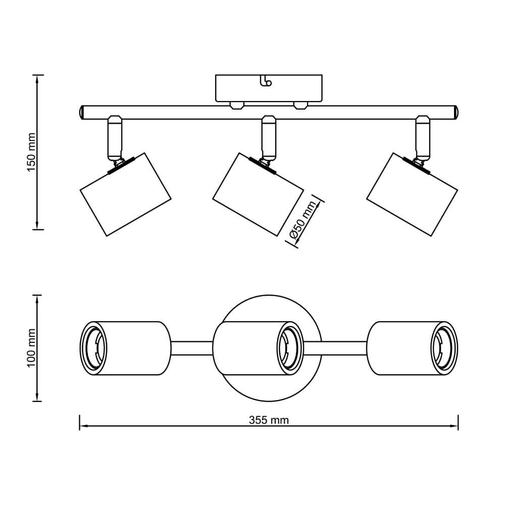 Ceiling light Kerry 3-light black with wood Brilliant 4004353409035