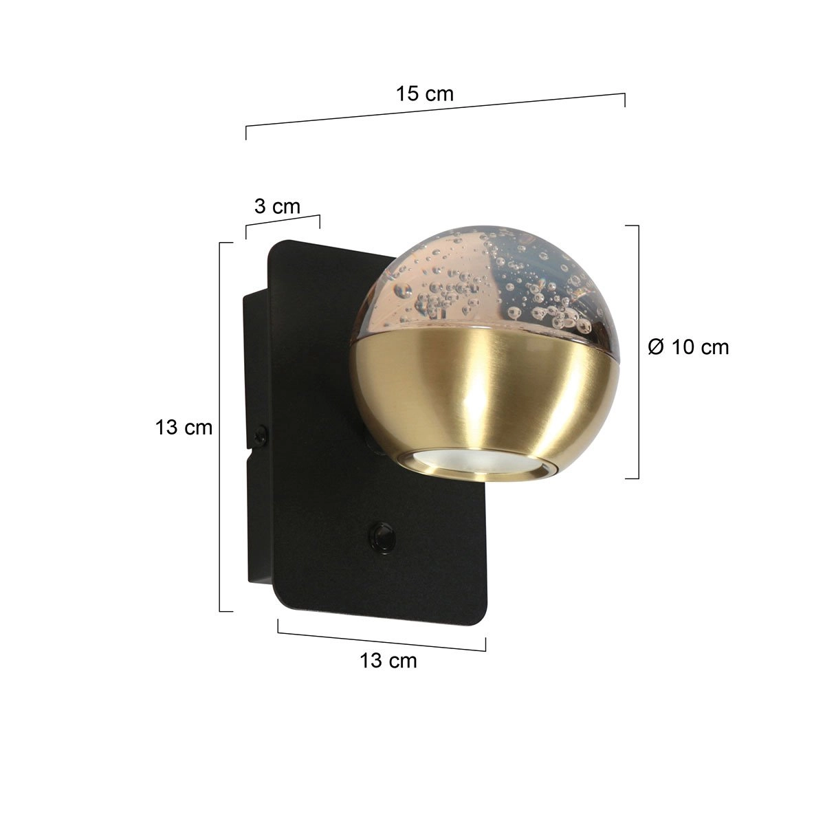 Led wall lamp Belluno brass with glass - dimmable Steinhauer 8712746183931