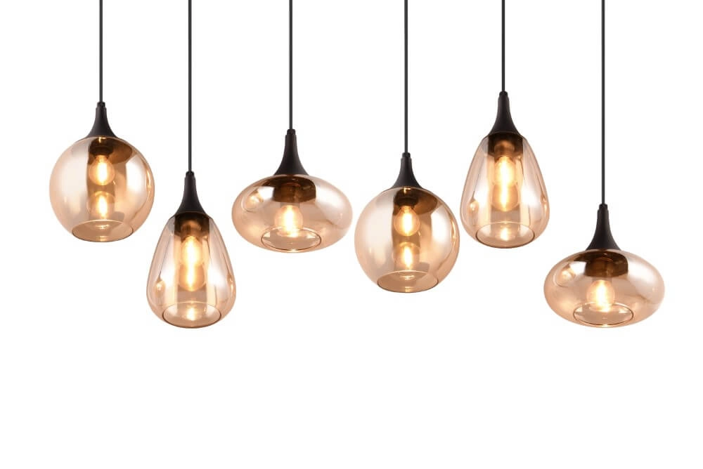 6-light pendant lamp Lumina with amber glass Trio 4017807577730