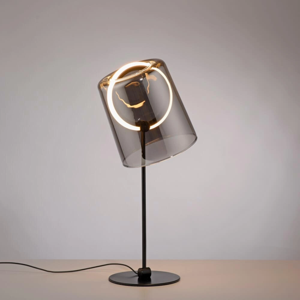 Table lamp Zula black with smoke glass Paul Neuhaus 4012248385869