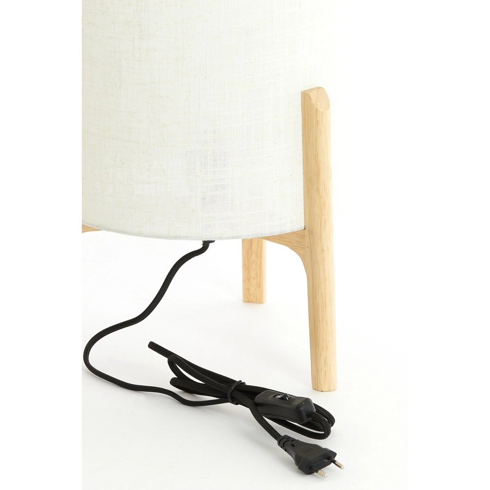 Table lamp Litto Ø 28cm - wood look with natural linen Light & Living 8717807792701