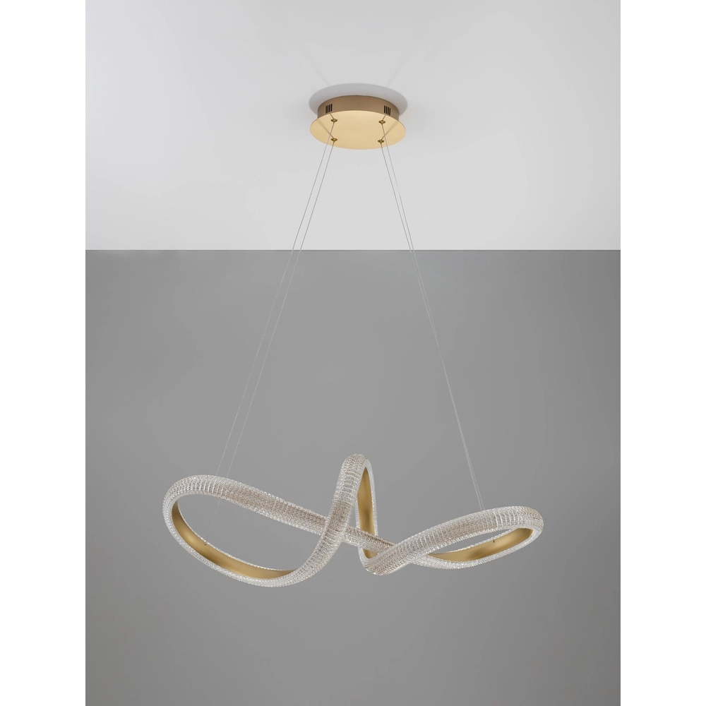 Pendant lamp Medora Curl gold 75cm Lyora 5212017433442