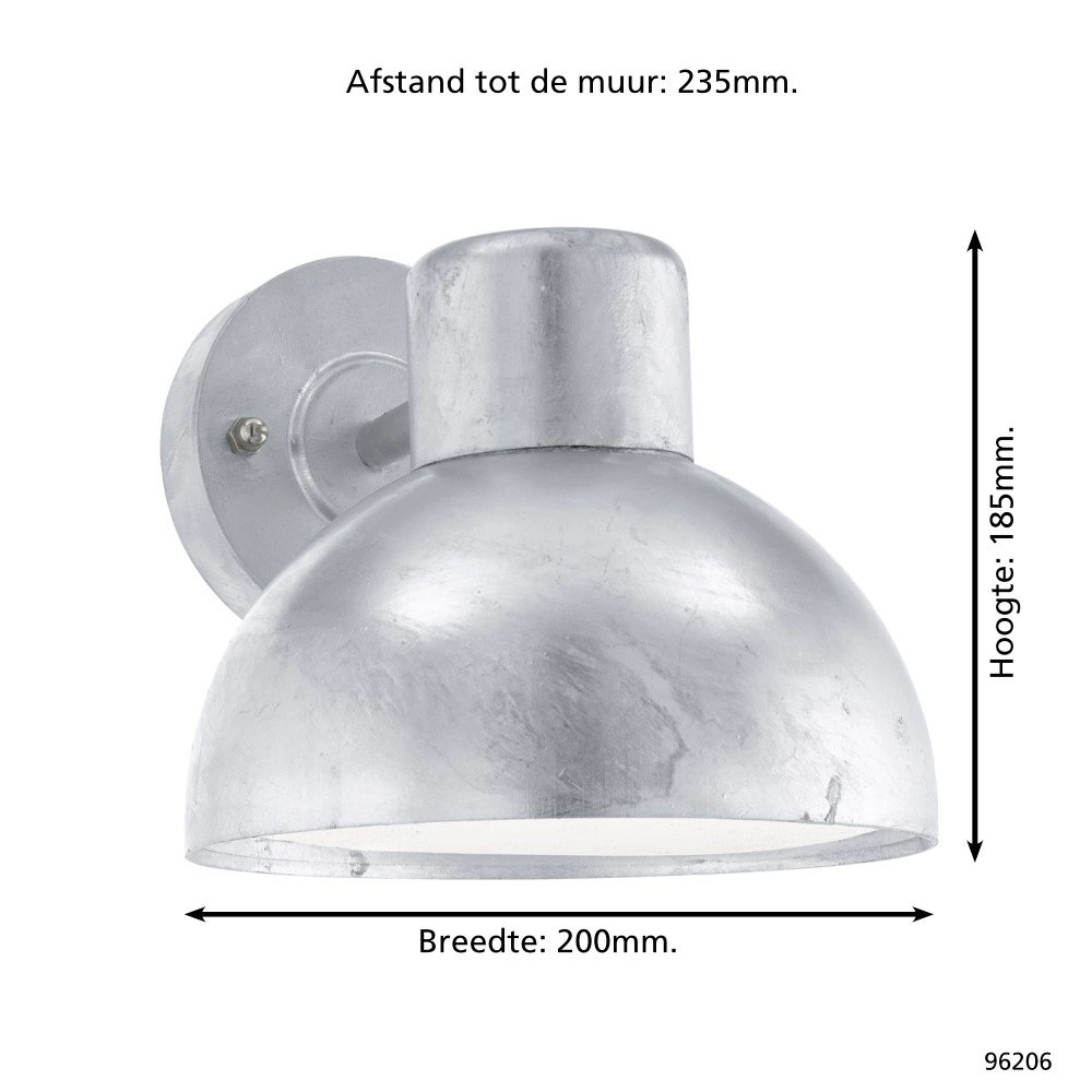 Wall lamp Entrimo zinc gray Eglo 9002759962067