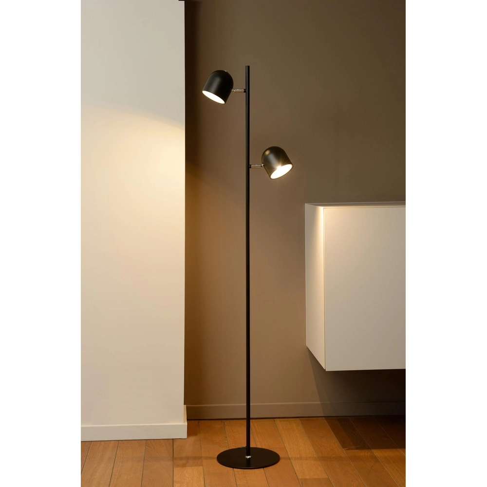 Floor lamp Skanska 2-light black Lucide 5411212030481