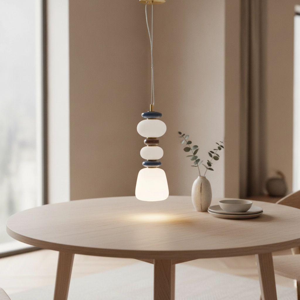 Pendant lamp Palo white - blue - brown