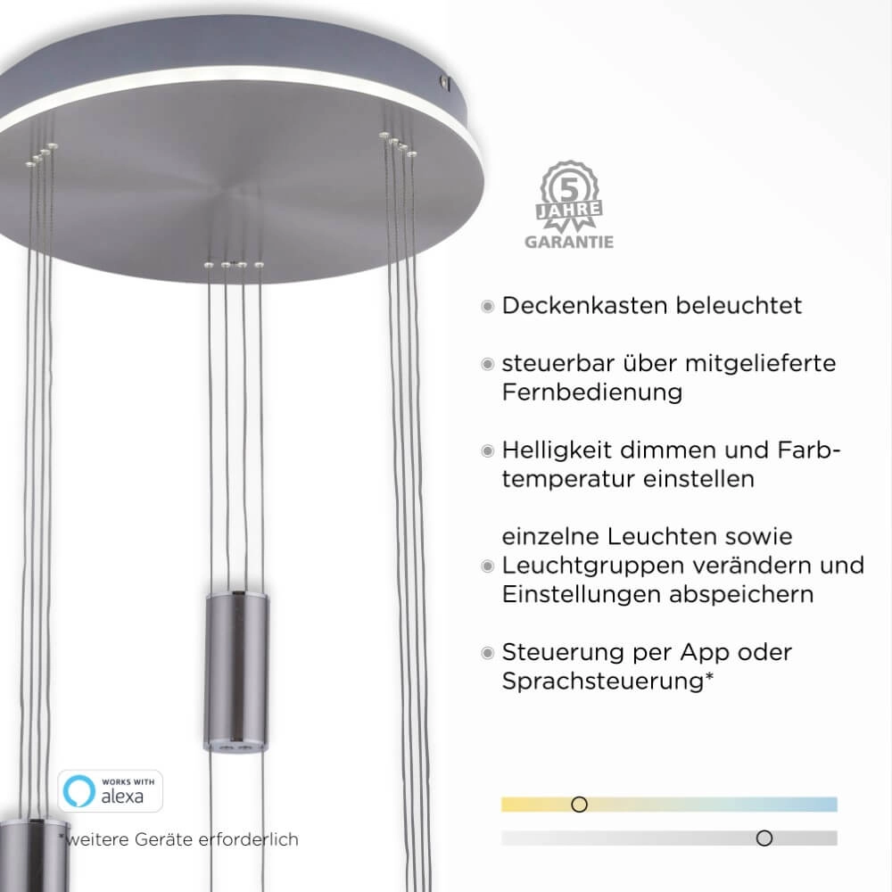 3-light pendant lamp Q-Etienne metal round Paul Neuhaus 4012248350447