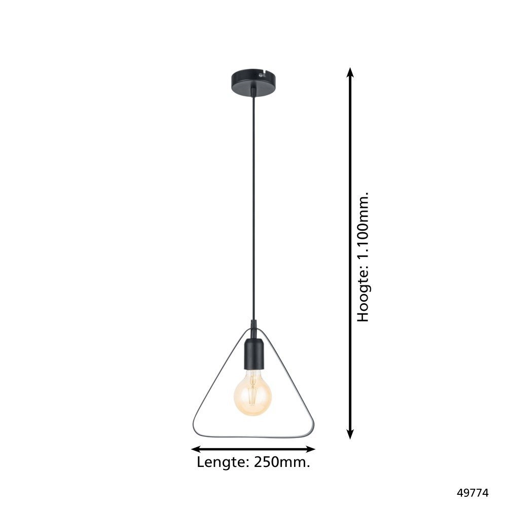 Pendant lamp Bedington Triangle black Eglo 9002759497743