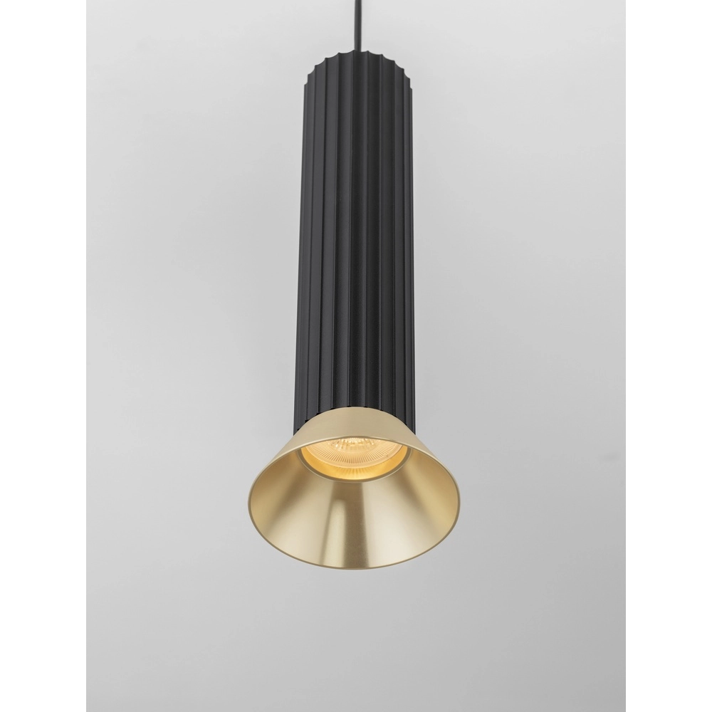 Pendant lamp Luvia black with gold Lyora 5212017475572