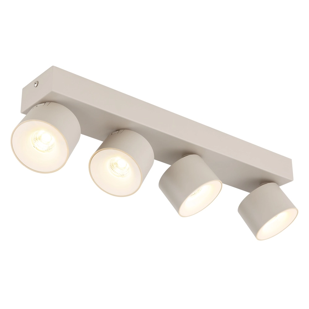 4-light ceiling spotlight Rae sand brown