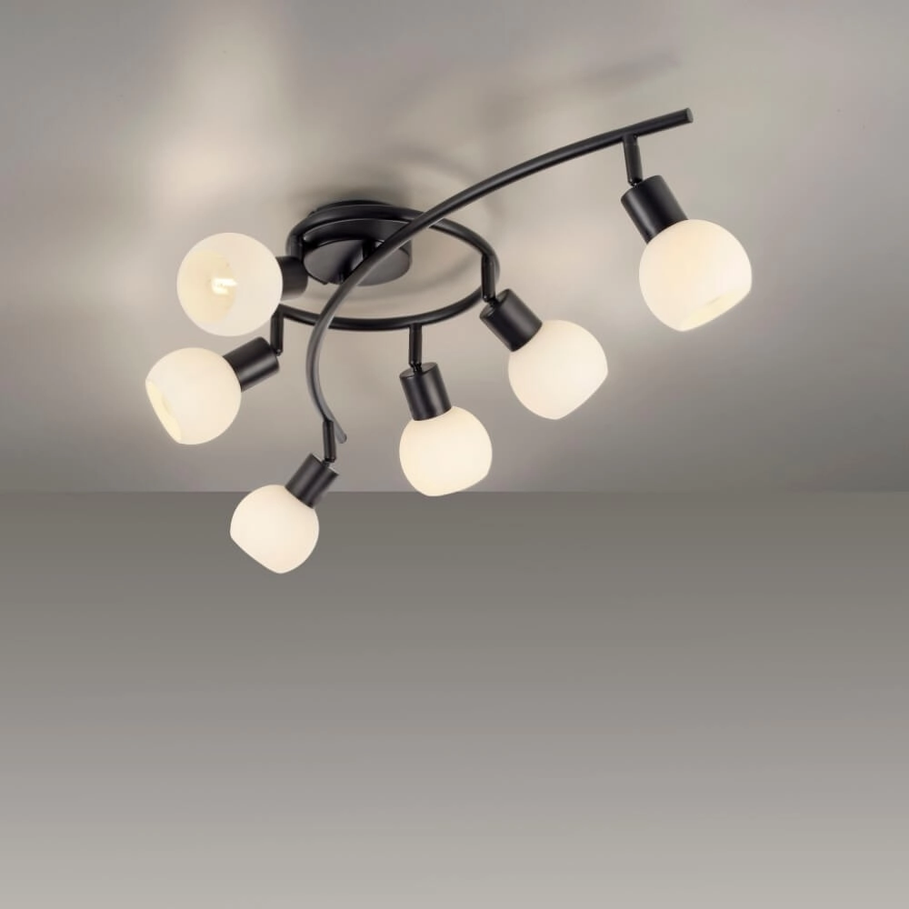 Black ceiling lamp Loki 6-light Just Light 4043689000806