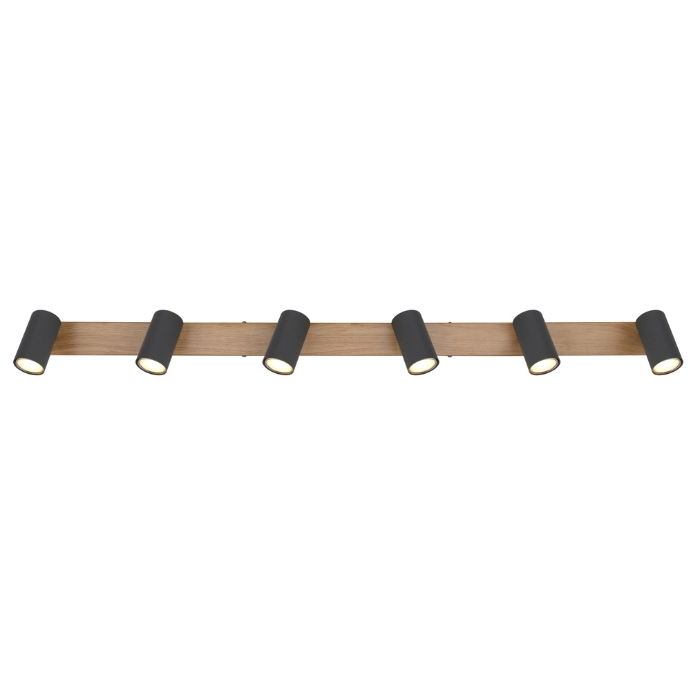 Ceiling lamp 6-lights Robby wood Globo 9007371436590