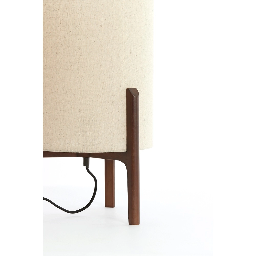 Table lamp Litto Ø 28cm - walnut with natural linen Light & Living 8717807792695
