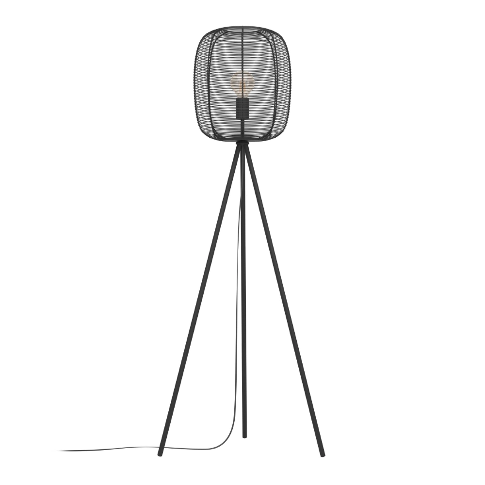Black tripod floor lamp Rinroe Ø 32.5cm