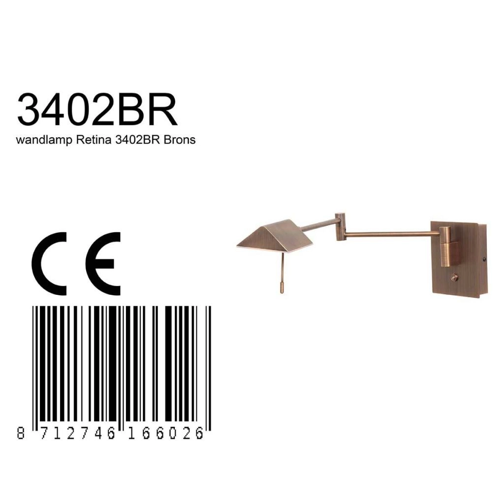 Wall reading lamp Retina bronze Steinhauer 8712746165081