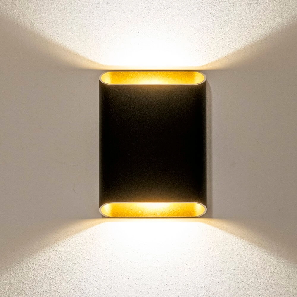 Wall lamp Diaz L Black with gold Artdelight 8720701100299