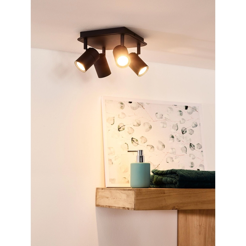 Ceiling spotlight Lennert 4-light black Lucide 5411212262707