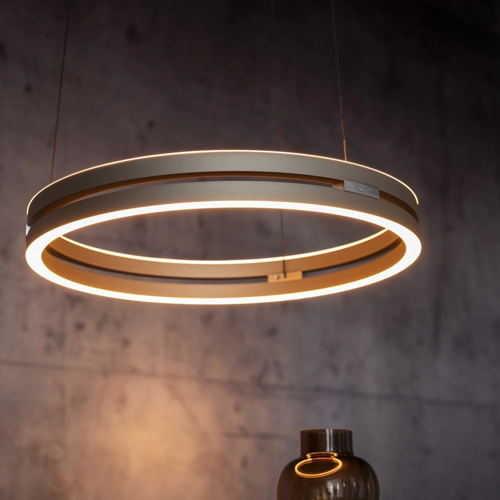Office pendant lamp Pure E-Loop bronce - Ø 50cm Paul Neuhaus 4012248398357