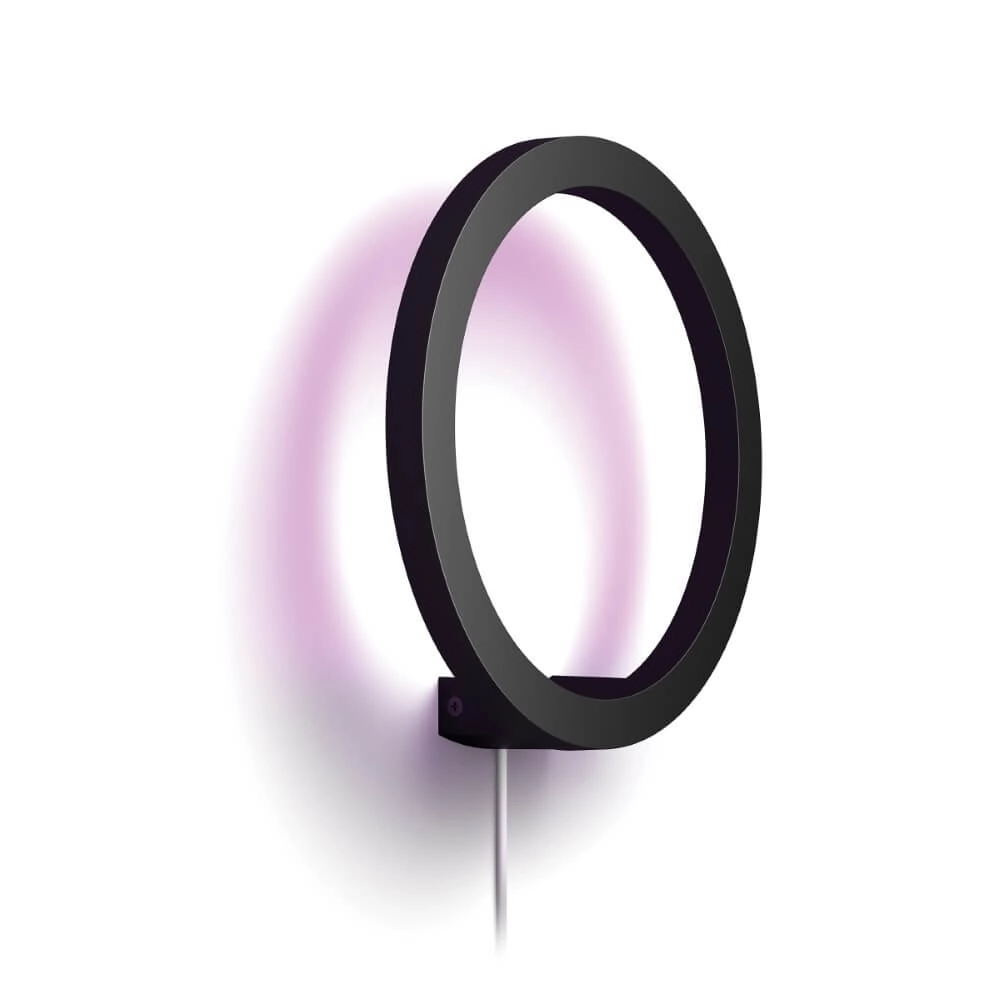 Wall lamp Cirle Hue Sana - White and Color black Philips 8719514343382