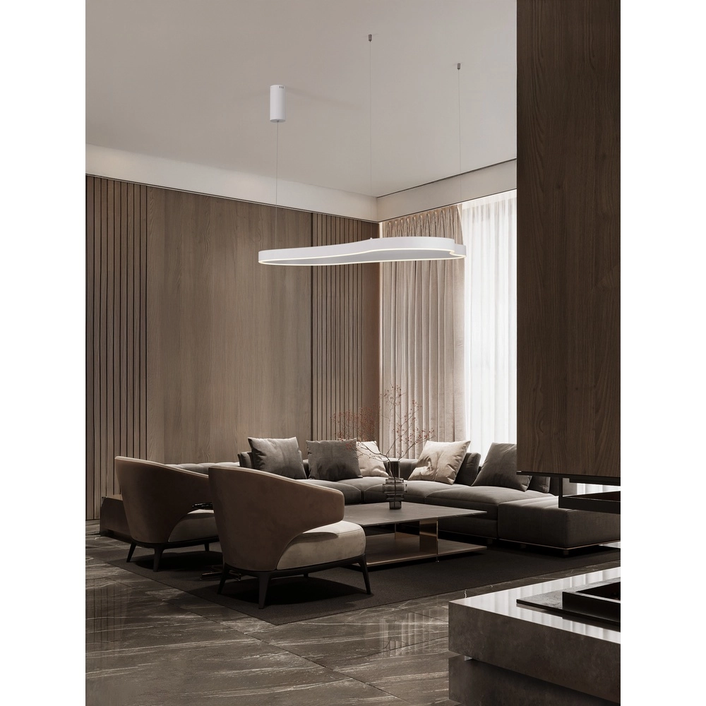 Natural shape pendant lamp Dussa white 120cm Lyora 5212017463067