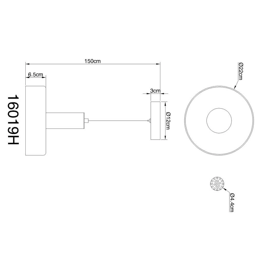 Sleek pendant lamp Grant grey Ø 22cm Globo 9007371474899