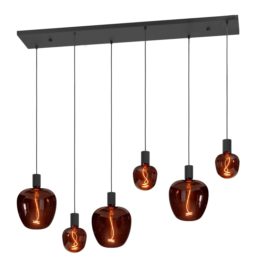 6-light pendant Nogalte Black