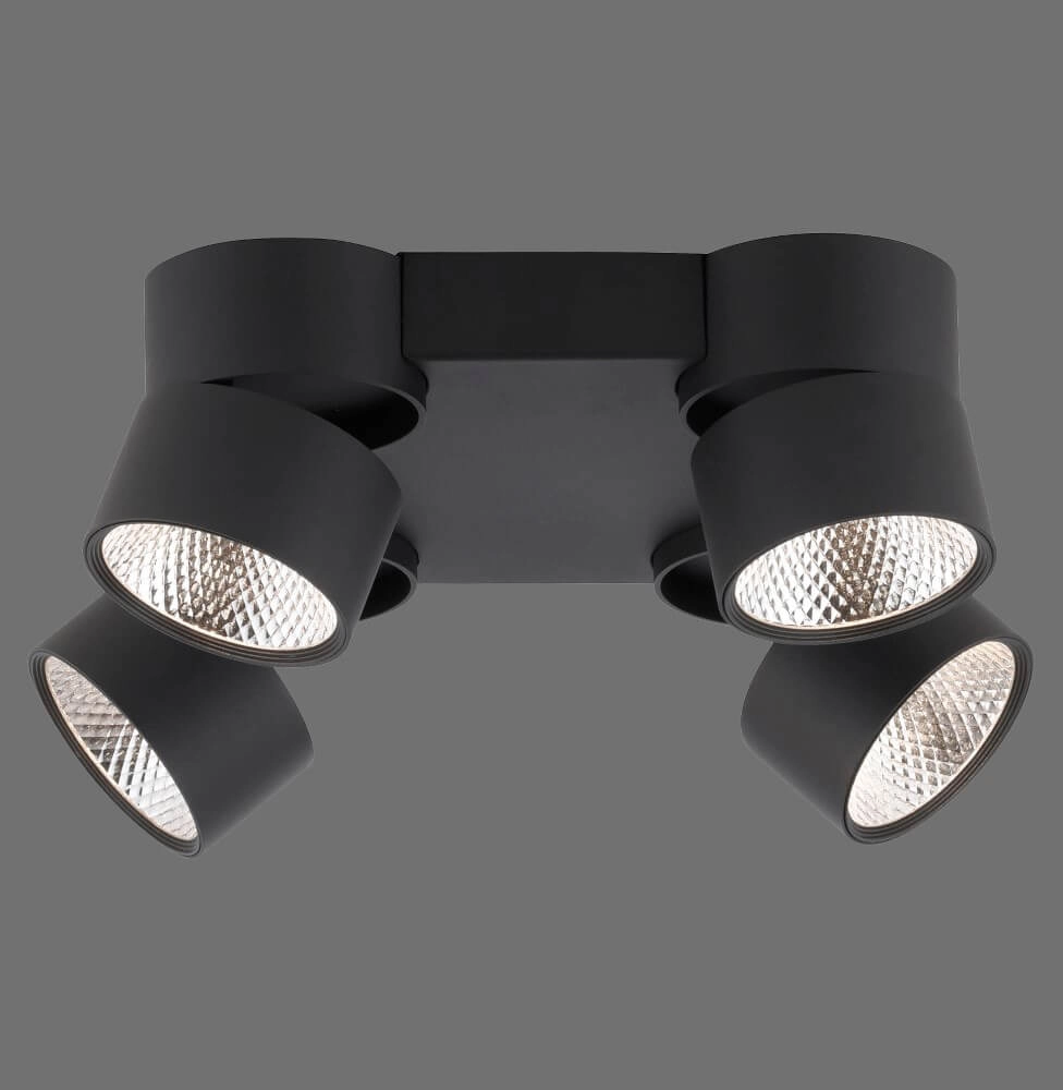 Ceiling lamp Pure Nola 4-light black Paul Neuhaus 4012248372012
