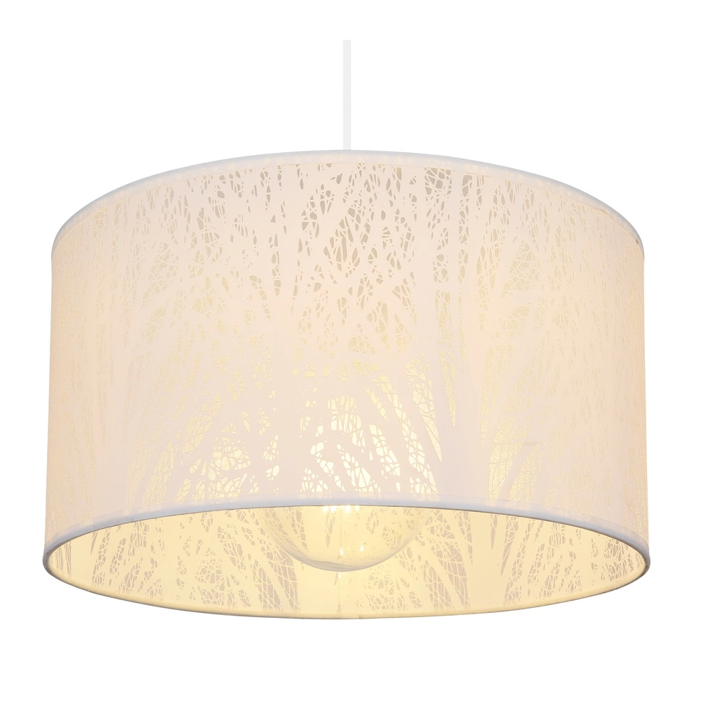 White pendant lamp Pinni Ø 38cm black Globo 9007371400256