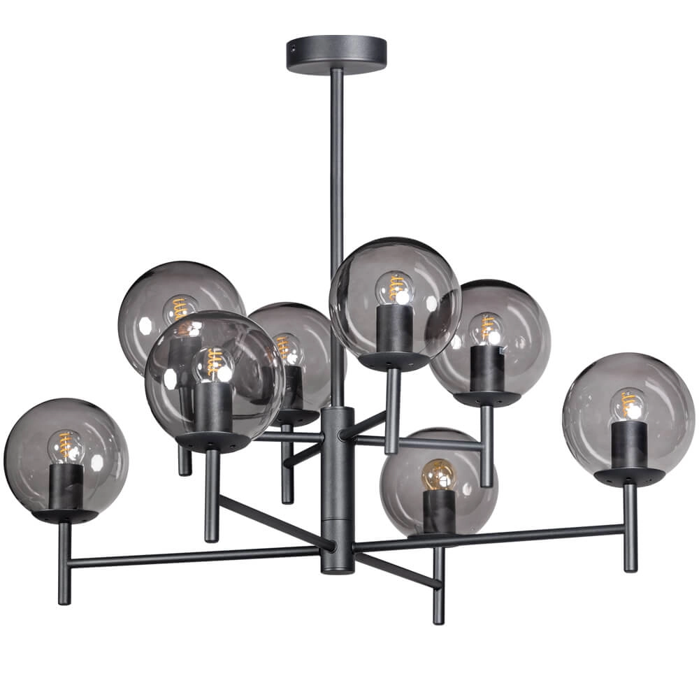 Glass pendant lamp Davina 8-light