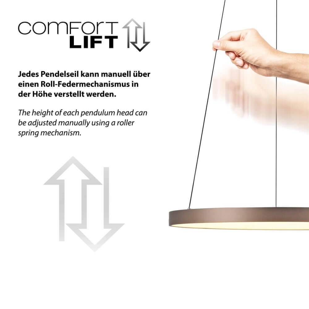 Round pendant lamp Hoop brown Paul Neuhaus 4012248384701