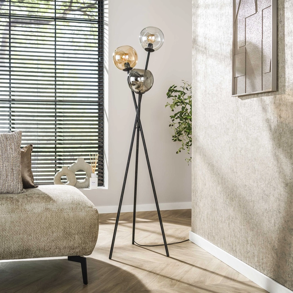 Tripod floor lamp Multi 3x glass Lyora 8716803512269