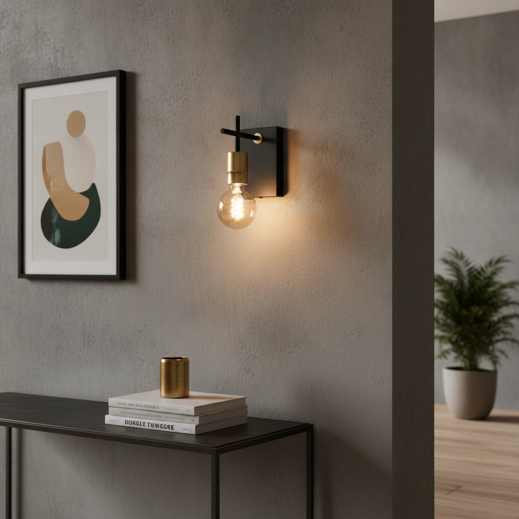 Nice wall lamp Mokka black with gold