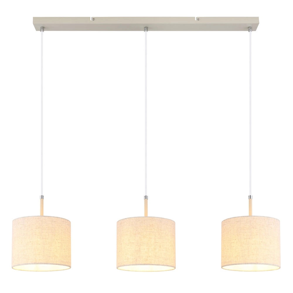 3-light pendant lamp Deleon sand brown straight Globo 9007371578900
