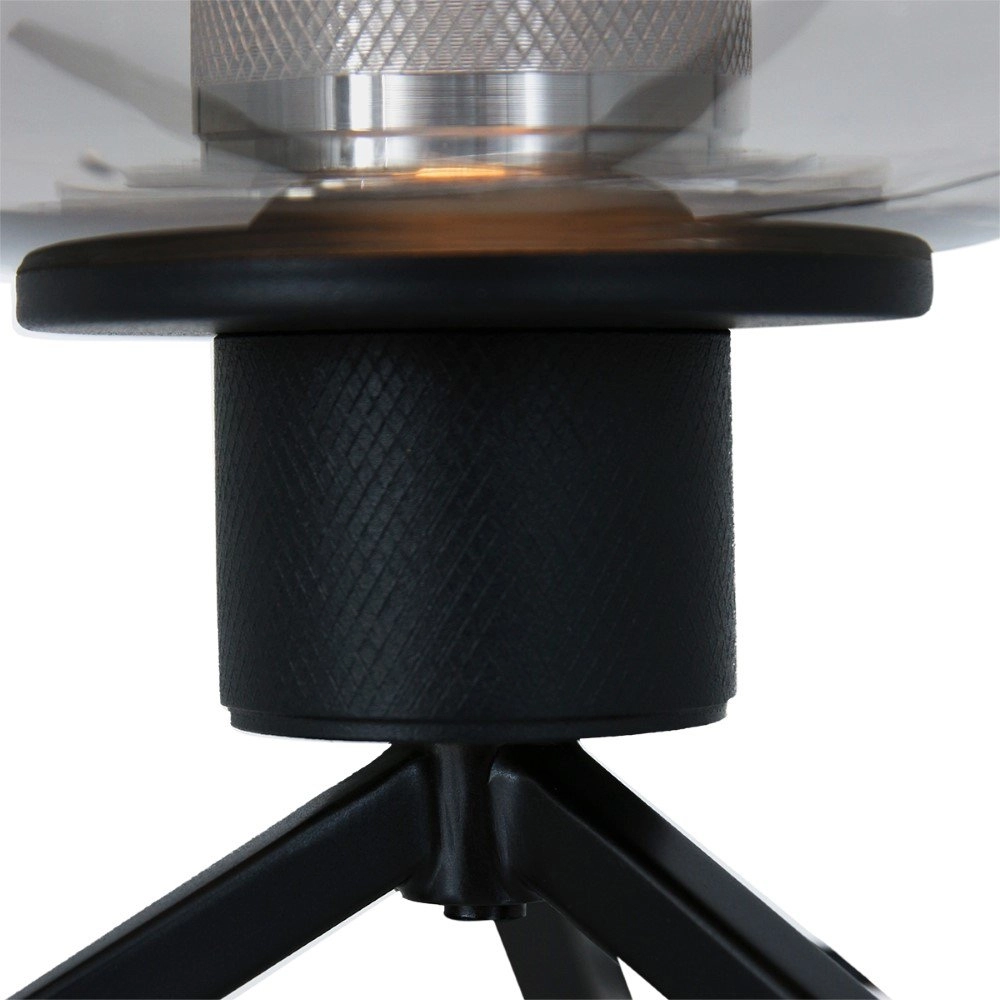 Glass table lamp Reflexion 22cm black with smoke glass Steinhauer 8712746132601
