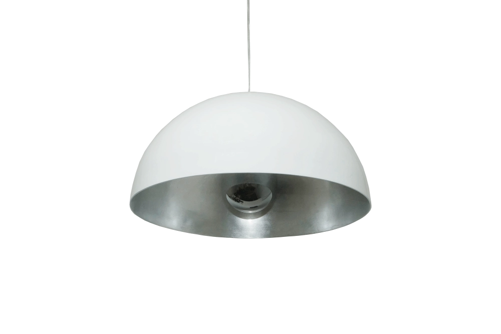 Large hanging lamp Gala Ø 50cm white inside silver