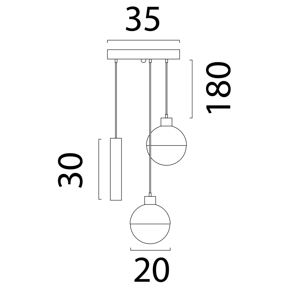 3-light pendant lamp Opera Ø 35cm cocoa Masterlight 8718121424286