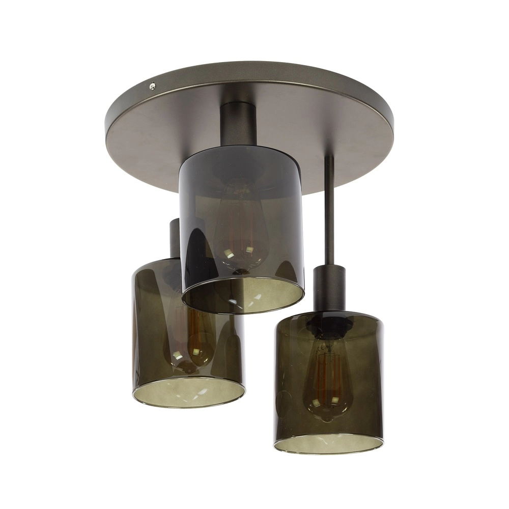 Dark brown ceiling lamp Sepiora Ø 35cm - 3x E27 Lyora 8716803513419