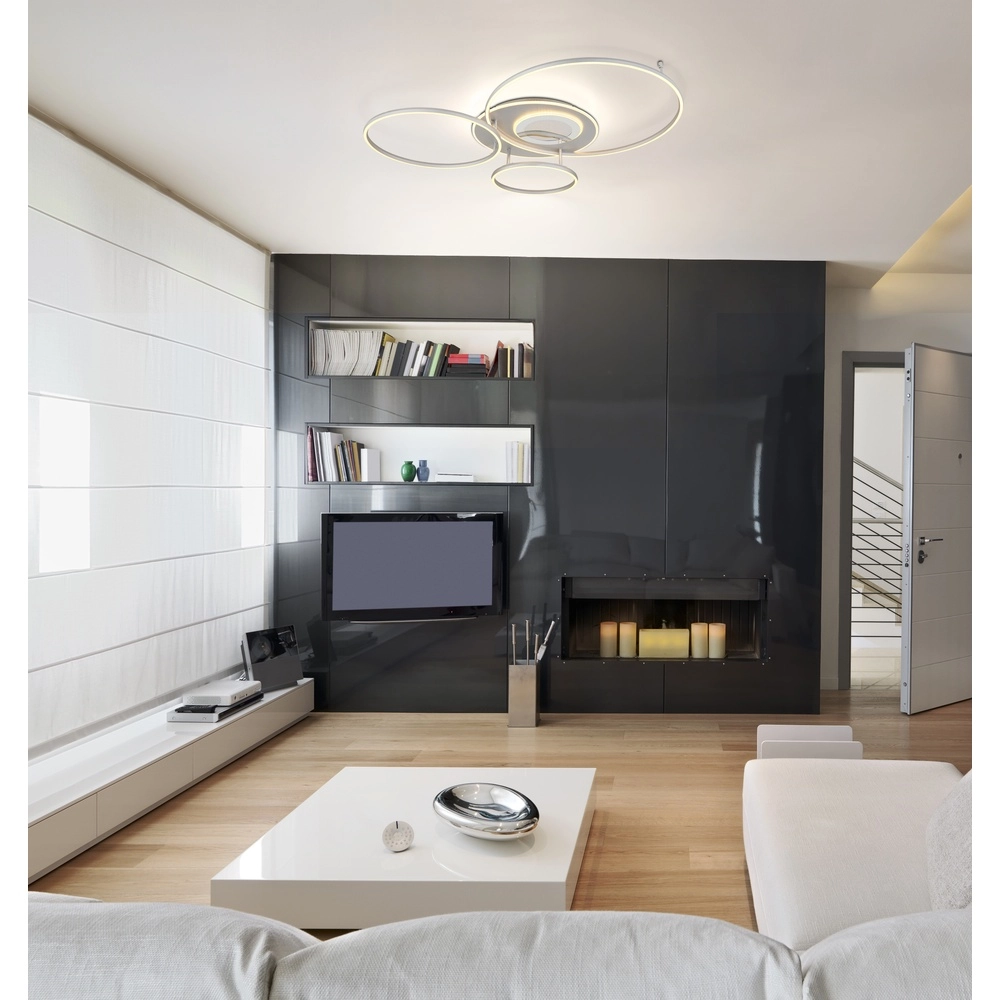 Modern ceiling lamp Johnson silver grey Globo 9007371592548